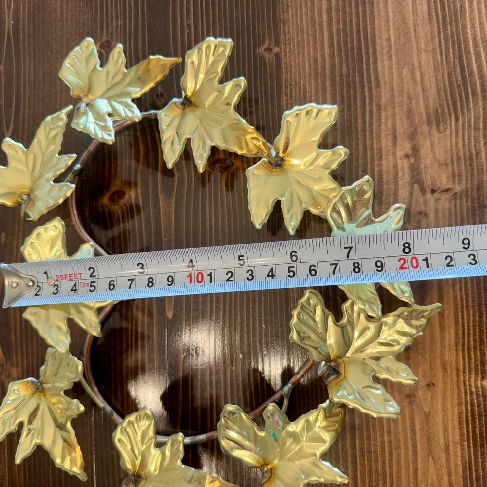 Vintage Home Interiors Brass Leaf ‎ Heart Shaped Wall Art